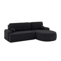 ECKSOFA mit Schlaffunktion und Bettkasten LIRA-L - 264x172x89 Schwarz - Schwarz, Holzwerkstoff/Textil (172/264cm) - ALTDECOR