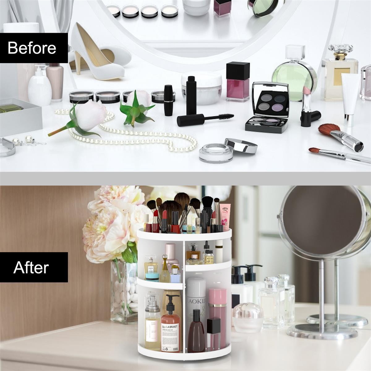 MAKE UP ORGANIZER 30/23 cm (Weiß) - Weiß, Kunststoff (23/30/23cm) - Intirilife