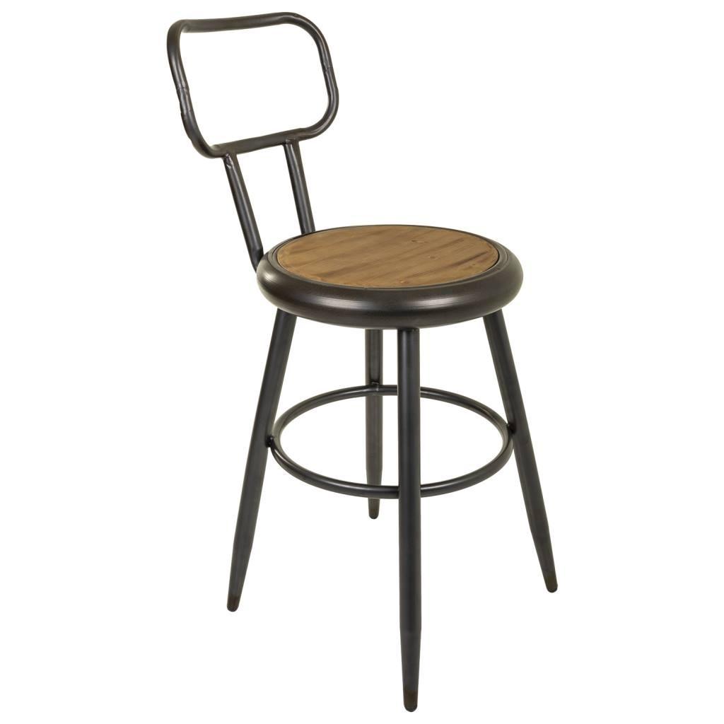 BARHOCKER aus Metall und Holz, braun, 42x54x92cm - Multicolor, Metall (42/92/54cm) - Wanderlust