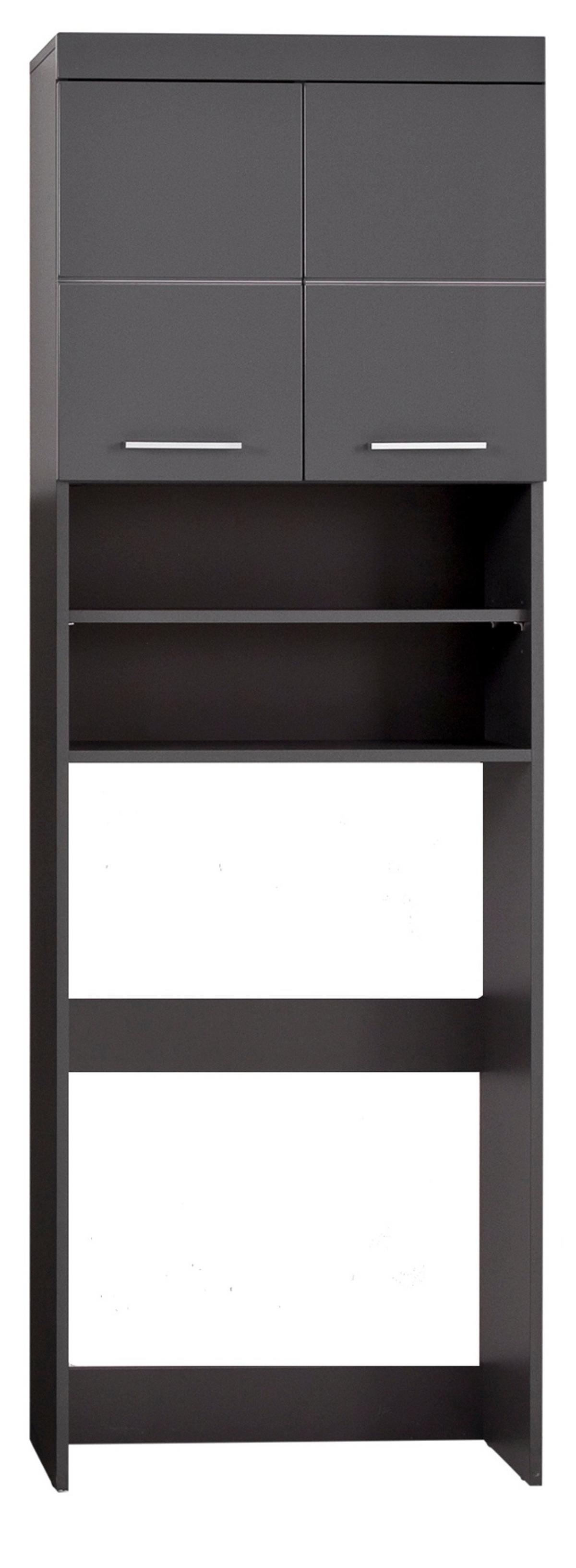 WASCHMASCHINENSCHRANK grau Hochglanz 63 x 187 cm, Waschmaschinenüberbau mit Stauraum - Grau, Holzwerkstoff/Kunststoff (63/187/24cm) - Top.Furn
