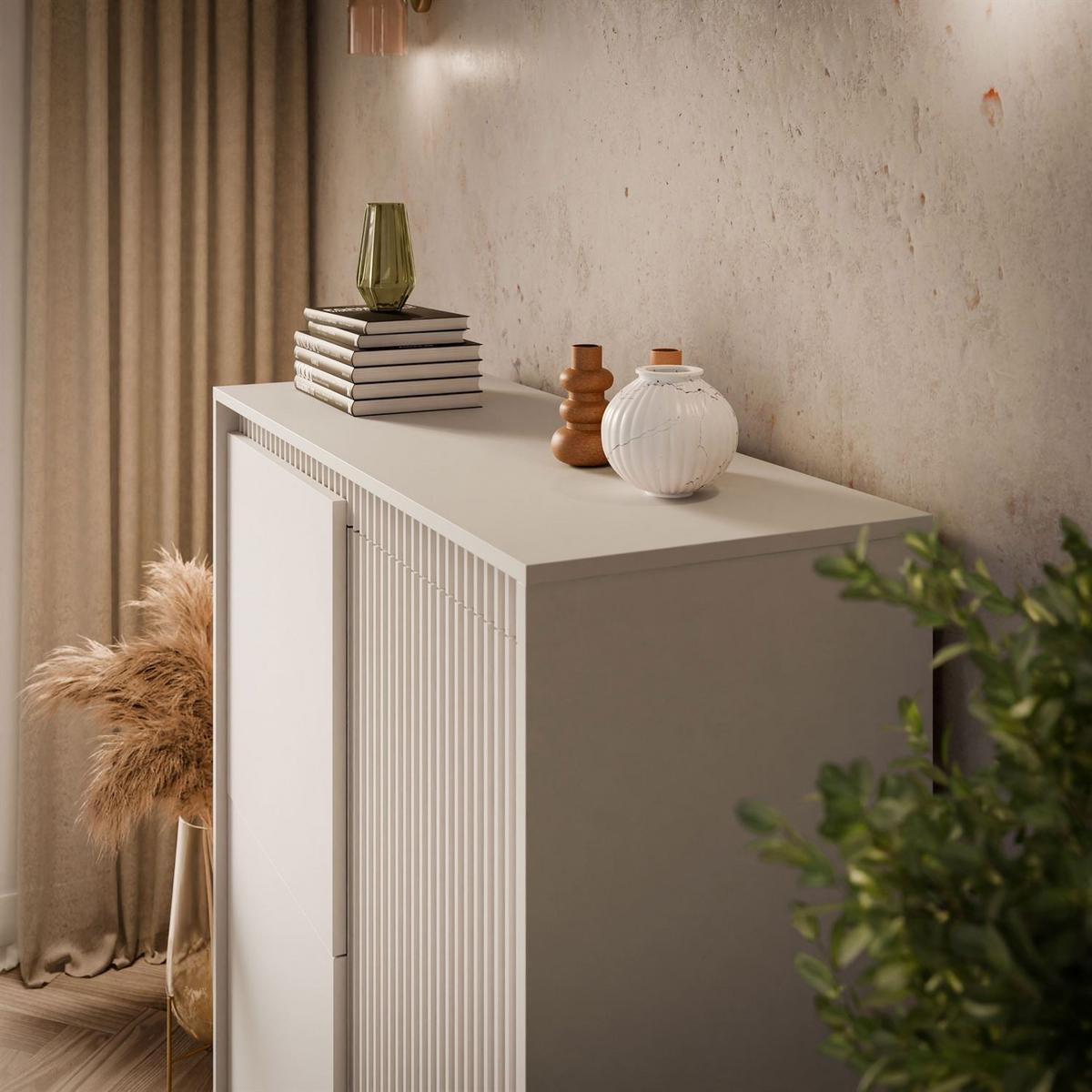 HIGHBOARD YASUMI 3D beige - Beige, Holzwerkstoff (103.5/123.4/39.5cm) - Lookway