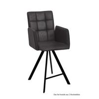 THEKENSTUHL drehbar (2er-Set) Devalyn 52x108x60 Schwarz/Anthrazit - Anthrazit/Schwarz, Kunststoff (60/108/52cm) - 58aufmkessel