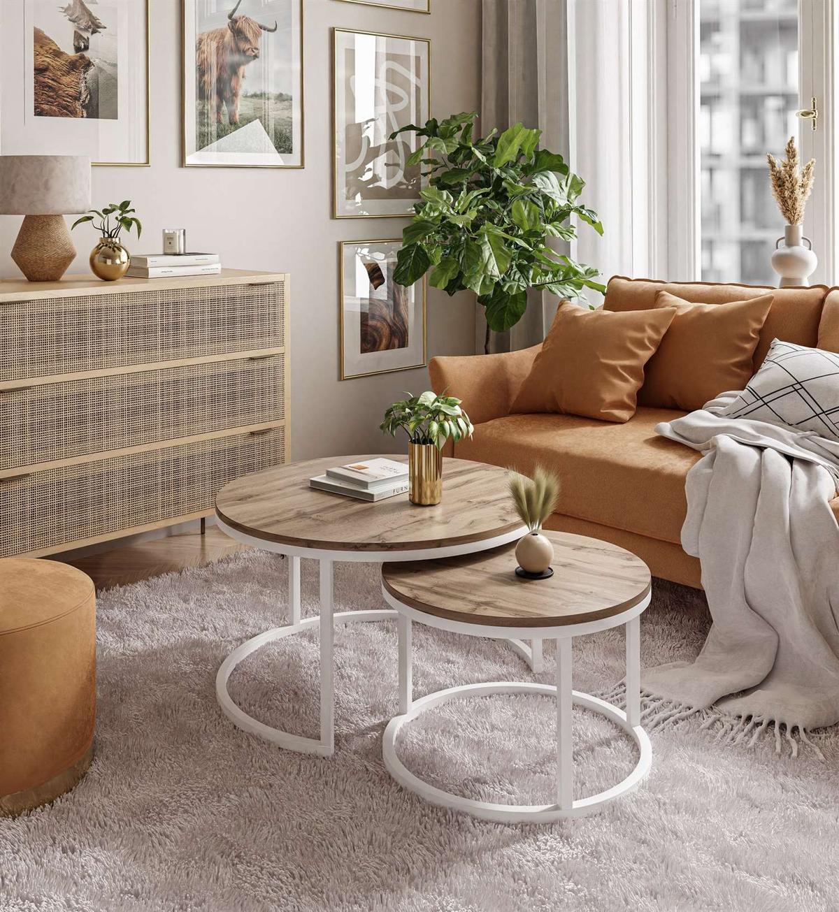 COUCHTISCH CIRI 2-in-1 Eichenholz Wotan - Weiß, Holzwerkstoff (80/80/48cm) - Lookway