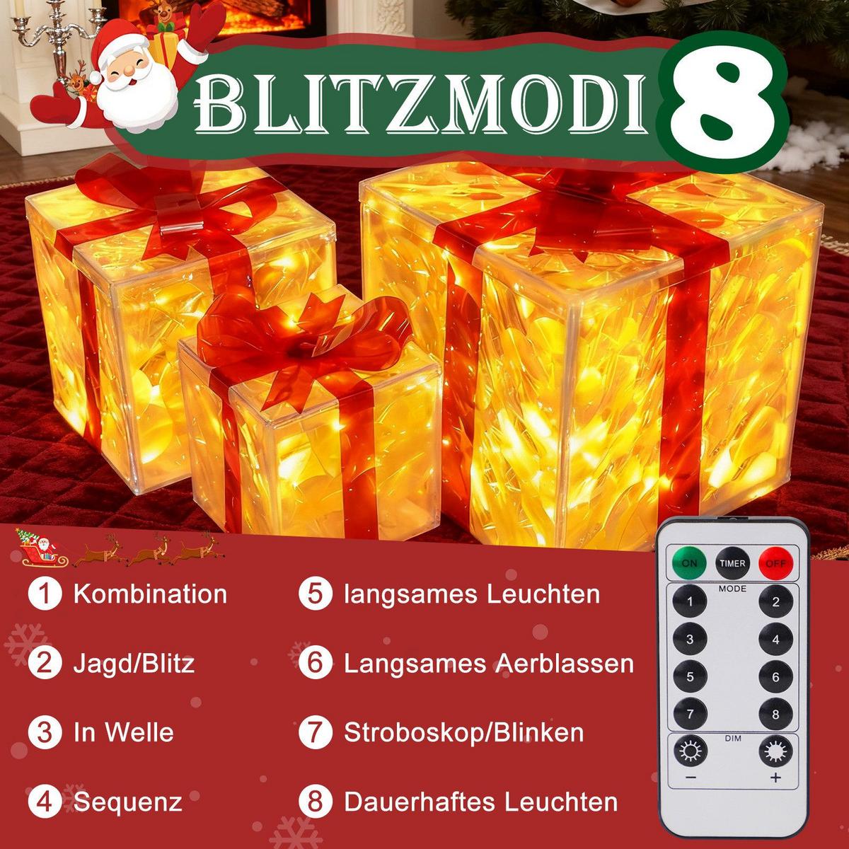 WEIHNACHTSGESCHENKBOX BREMEN Ⅲ 25/1/25 cm - Rot, Kunststoff (25/25/25cm) - Nettlife