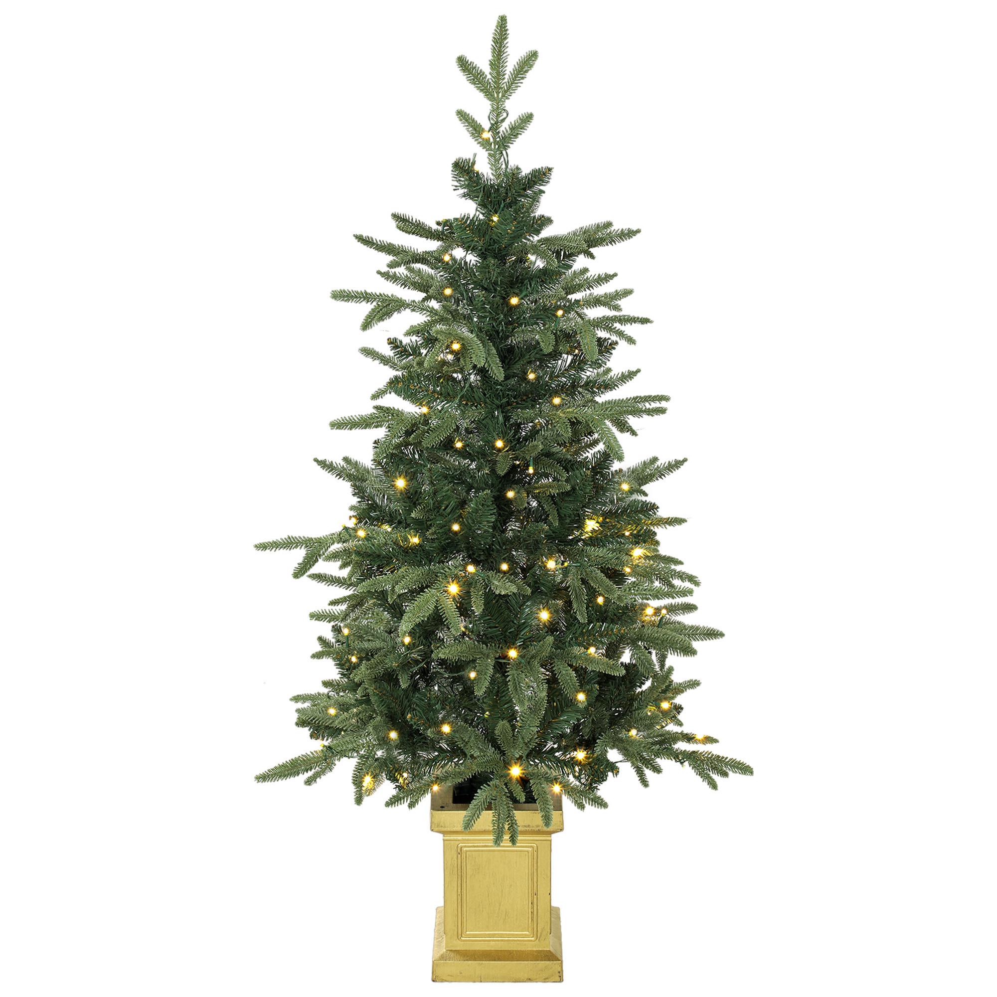 WEIHNACHTSBAUM-MIT-LICHT PE Stahl Grün - Grün, Kunststoff (120cm) - HOMCOM