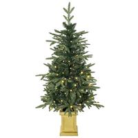 WEIHNACHTSBAUM-MIT-LICHT PE Stahl Grün - Grün, Kunststoff (120cm) - HOMCOM