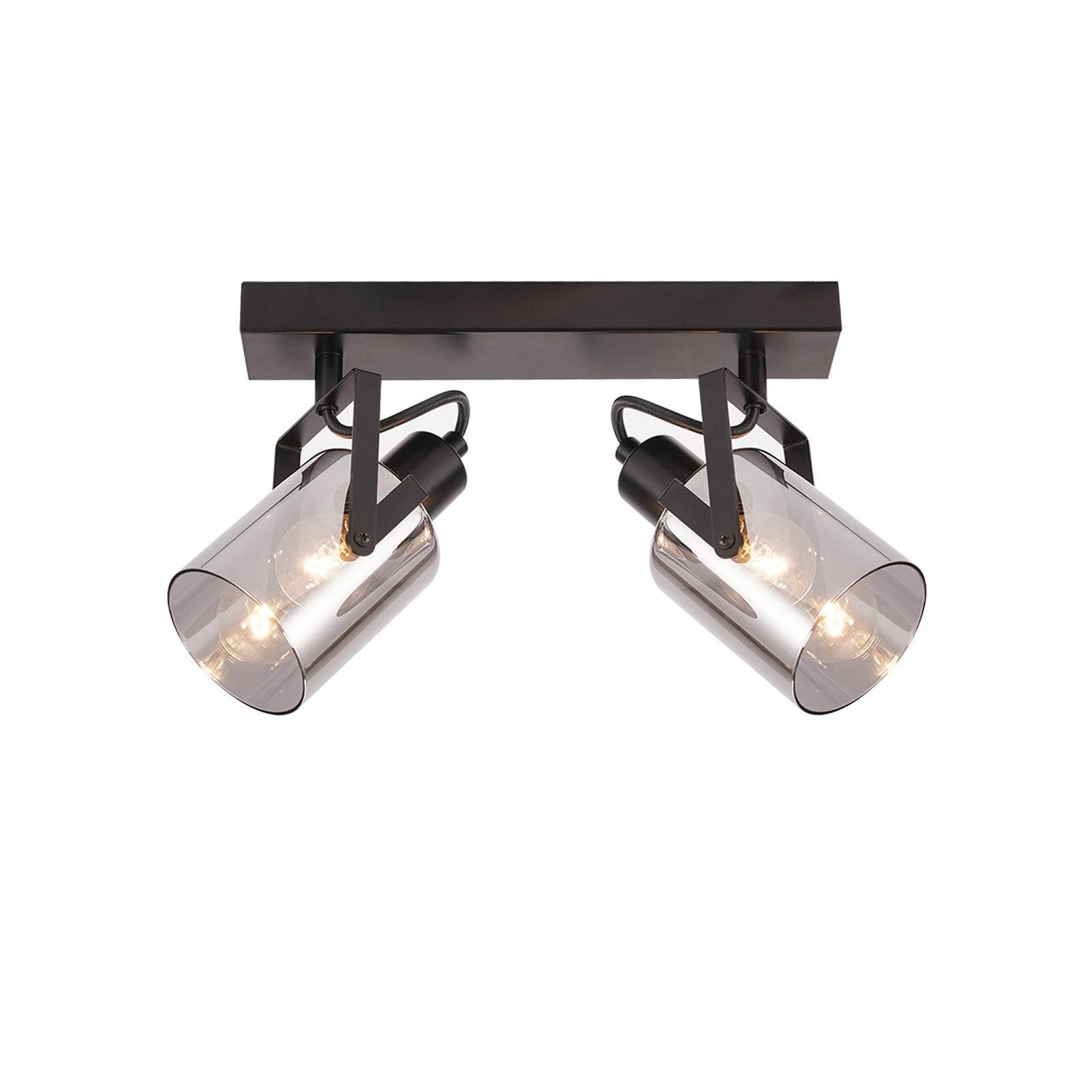 DECKENSTRAHLER Minden 2-flammig 30/9.5/18 cm - Schwarz, Metall (30/9.5/18cm) - Nettlife
