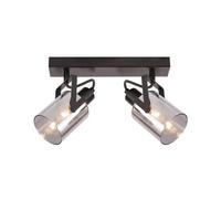 DECKENSTRAHLER Minden 2-flammig 30/9.5/18 cm - Schwarz, Metall (30/9.5/18cm) - Nettlife