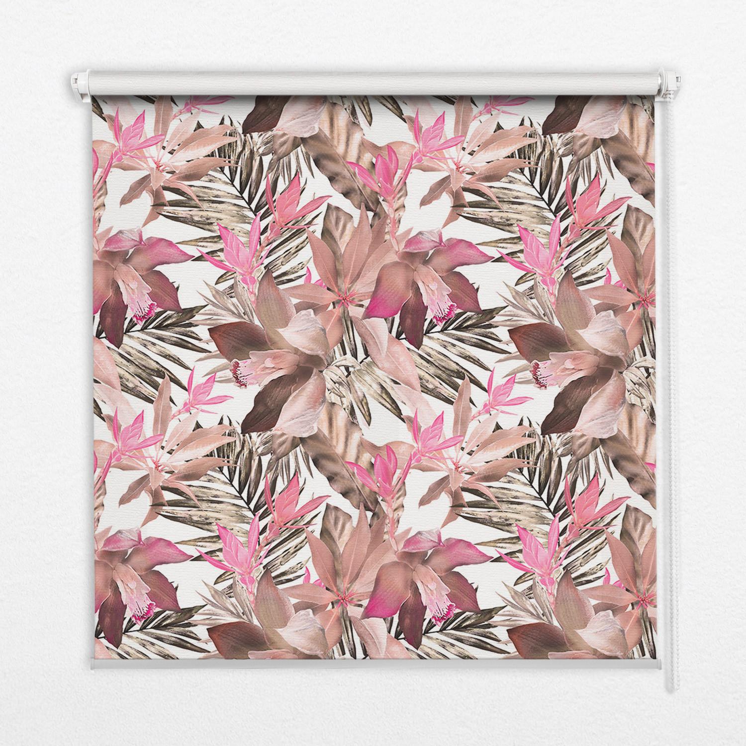 INNENROLLO - Fensterrollo - Rollo - 100x140 cm - Rosa Blüten - Pink, Kunststoff (100/140/0.5cm) - TULUP