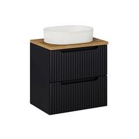 WASCHTISCH 60.4cm Riva Schwarz und Holz - Schwarz, Holzwerkstoff (60.4/59/40cm) - Petits-meubles
