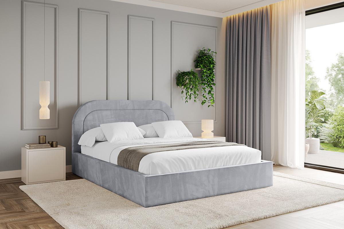 POLSTERBETT mit Bettkasten und Lattenrost, Boxbett ohne Matratze - LERAY 120x200 Hellgrau - Hellgrau, Holzwerkstoff/Textil (120/200cm) - ALTDECOR