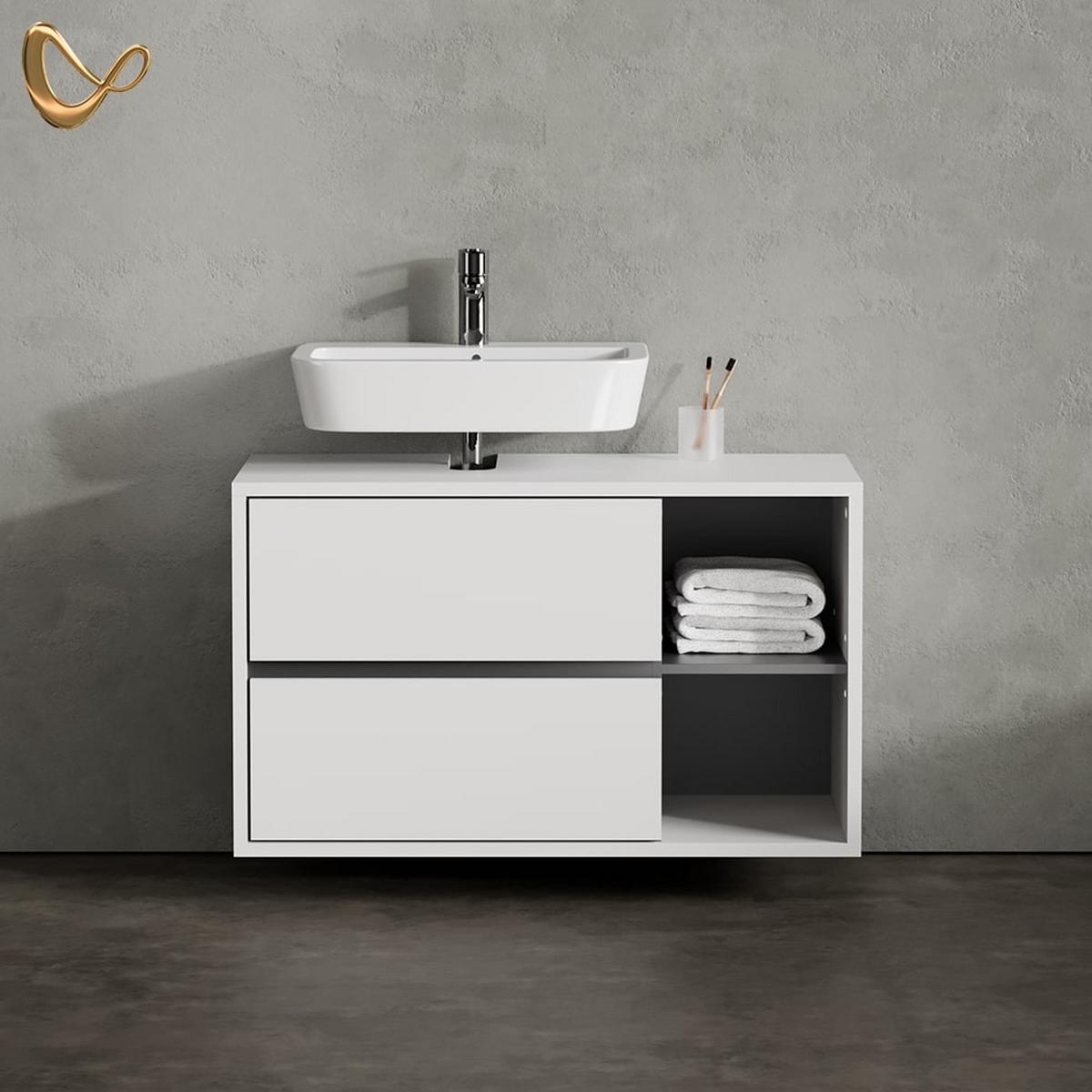 WASCHBECKENUNTERSCHRANK Vomano Weiß 100 x 60 cm - Weiß, Holzwerkstoff (100/60/45.5cm) - Livinity®