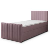 BOXBETT ARION 90 90x200 cm mit Matratze und Topper, H2+H3 - Rosa - Rosa, Holz (90/200cm) - MASSENO