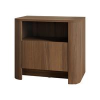 NACHTTISCH Bari S58 - Nussbaumfarben/Schwarz, Holzwerkstoff/Kunststoff (58/52/39cm) - MIRJAN24