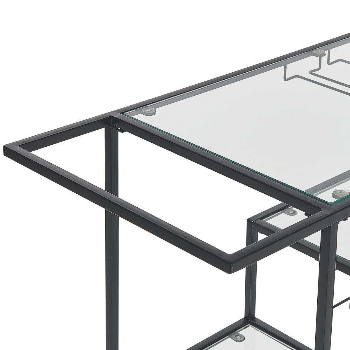 SERVIERWAGEN Schwarz Marcola - Transparent/Schwarz, Metall (103/94/40cm) - Beliani