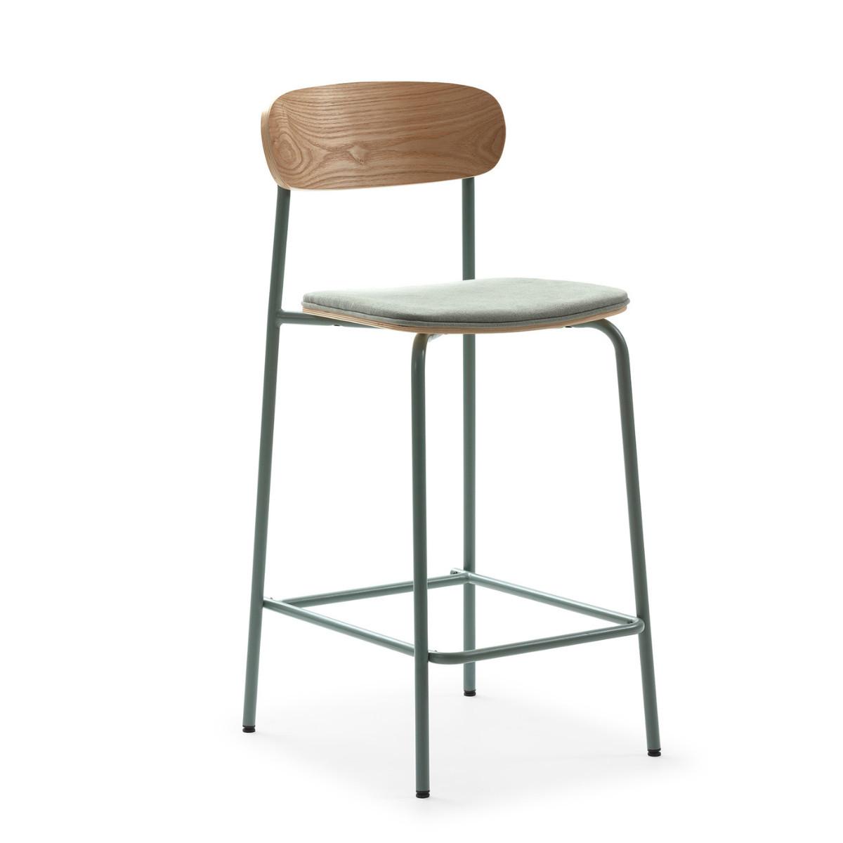 BARHOCKER (Set aus 2) aus Stoff mit schwarzen Metallbeinen - adriana 42/48/66 cm - Hellblau, Textil (48/66/42cm) - Calicosy