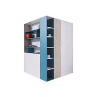 ECKKLEIDERSCHRANK Planet 01 L / P - Blau/Eichefarben, Holzwerkstoff (135/190/135cm) - MIRJAN24