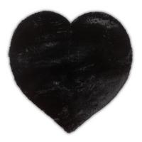 KUNSTFELLTEPPICH Chiara 90x90 cm - Schwarz, Textil (90/90cm) - Gino Falcone