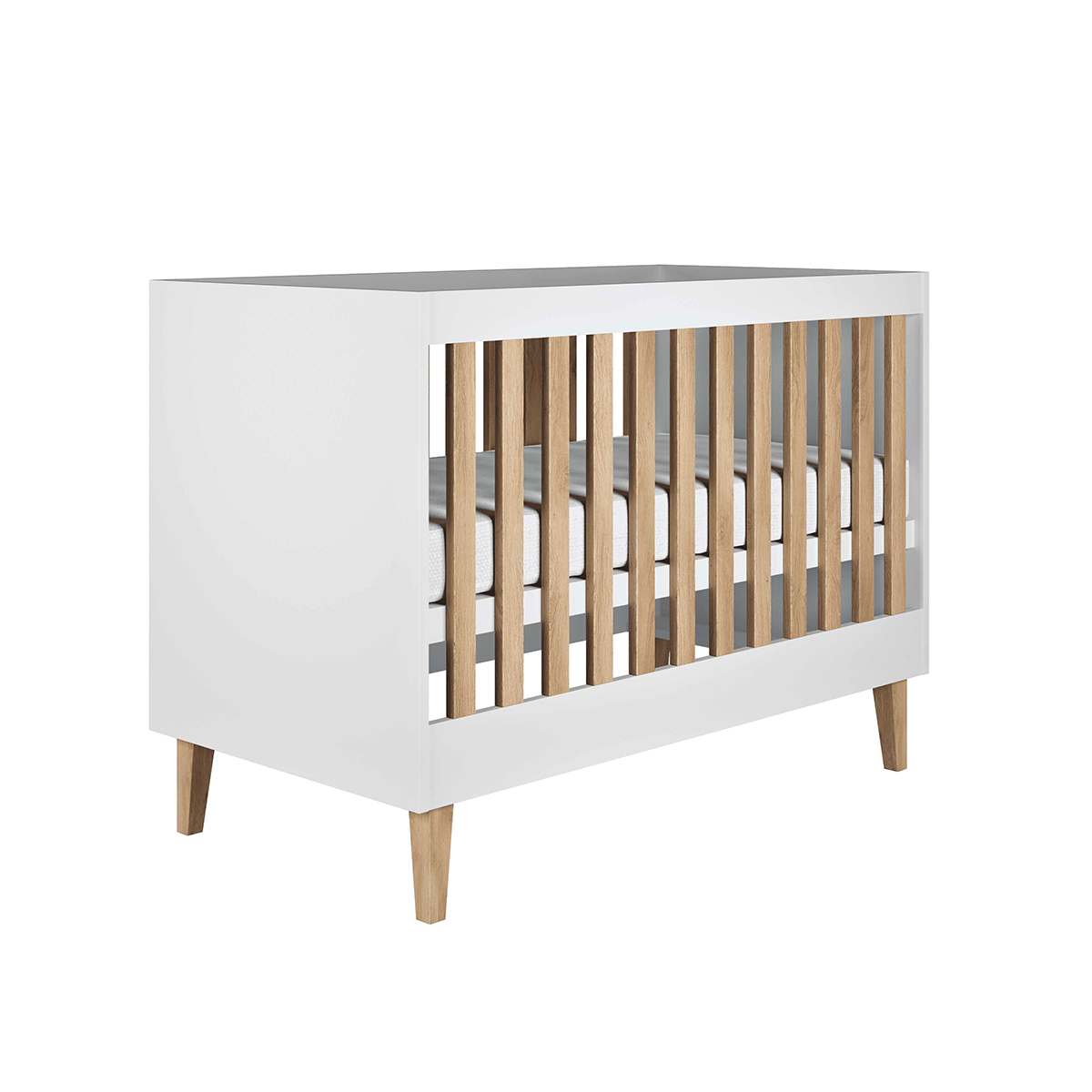 BABYZIMMER 2-teilig Kubi Weiß - Weiß, Holzwerkstoff (66/90/124cm) - Petits-meubles