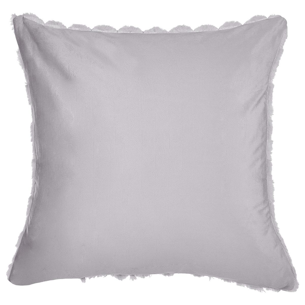 DEKOKISSEN 2er-Set Hellgrau 43/43 cm Purslane - Hellgrau, Textil (43/43cm) - Beliani