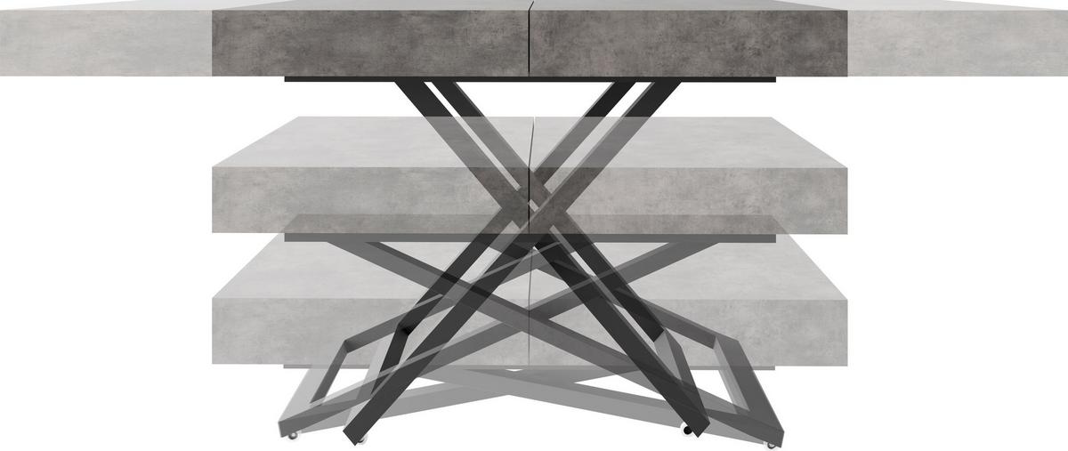 COUCHTISCH Cavetta U höhenverstellbar ausziehbar, Kaschmir Beige 120-200/80/27-76 cm - Kaschmir/Beige, Holzwerkstoff/Metall (80/200/76cm) - WFL GROUP