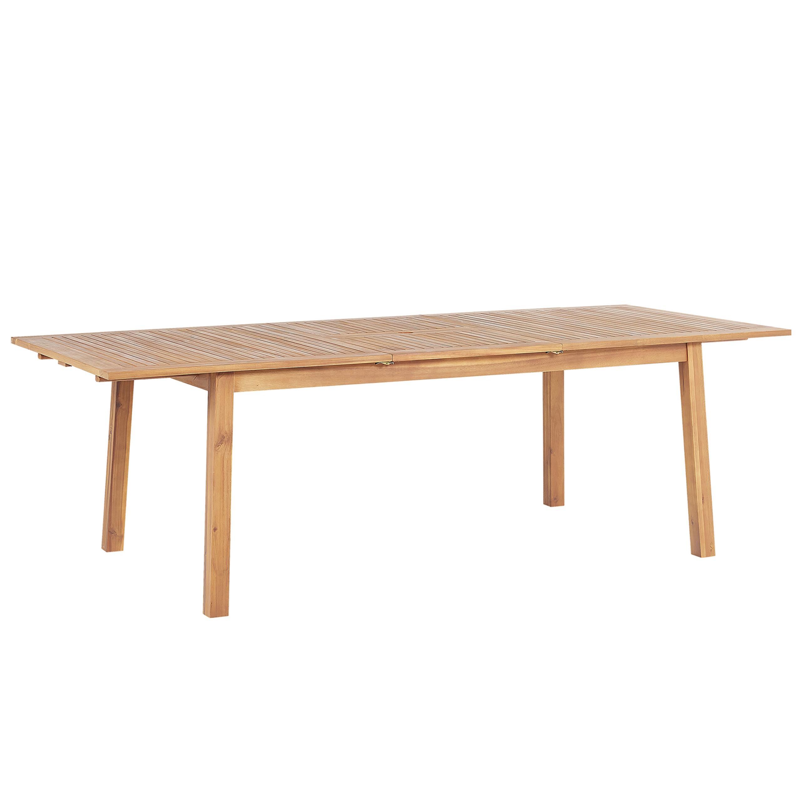 GARTENTISCH Akazienholz hellbraun 180-240/100 cm ausziehbar Cesana - Hellbraun, Holz (180/100/75cm) - Beliani