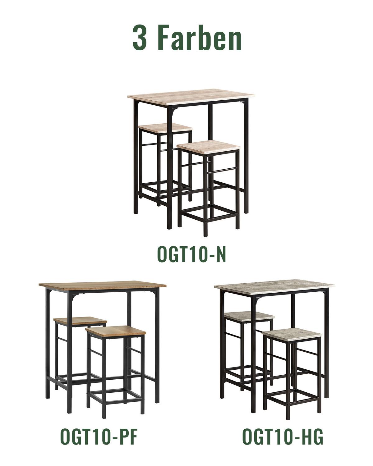 BARTISCH + 2 x BARHOCKER - Braun, Holzwerkstoff/Metall (80/88/50cm) - SoBuy