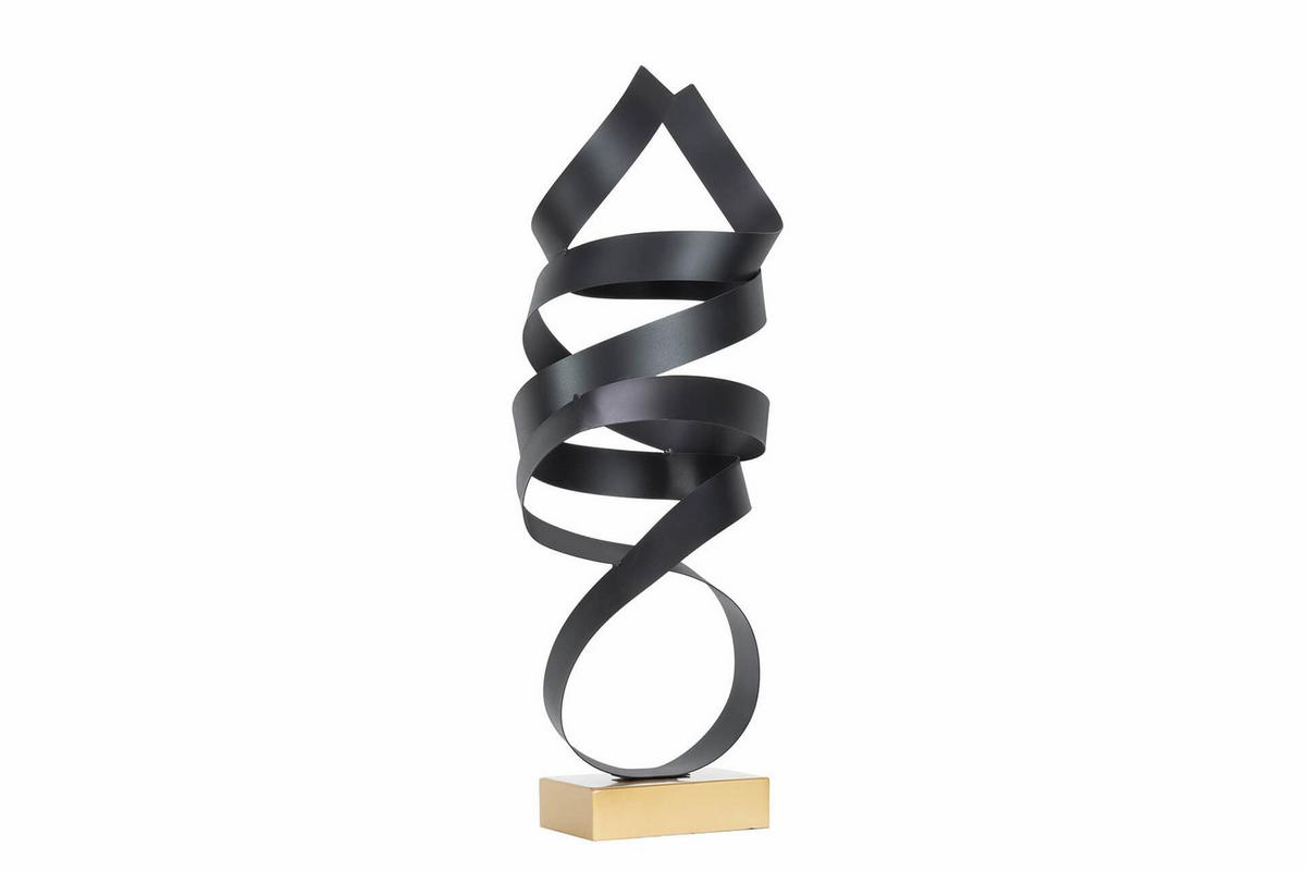 METALLSKULPTUR Schwarz 35/80 cm - Schwarz, Metall (2.5/80/20cm) - KUNSTLOFT