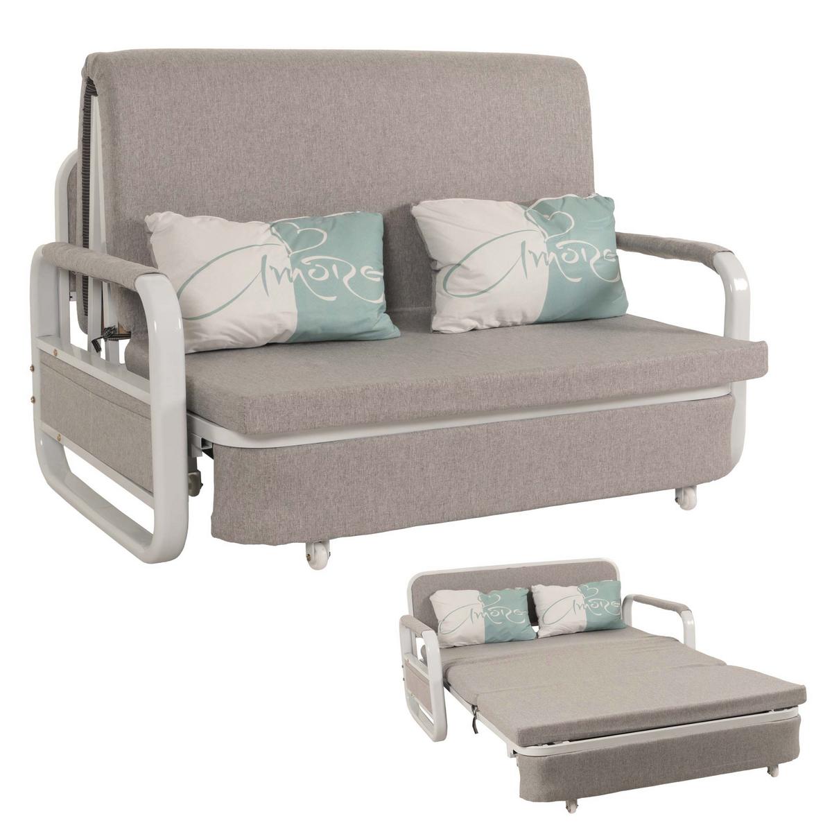 SCHLAFSOFA Grau - Hellgrau/Grau, Textil (130/71/185cm) - MCW