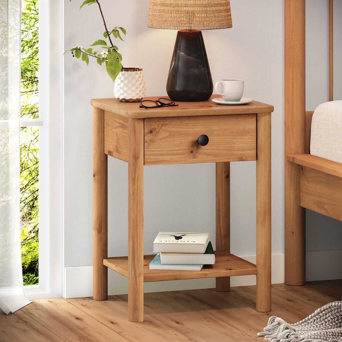 NACHTTISCH APOANA - Eichefarben, Holz (45/55/35cm) - IDIMEX