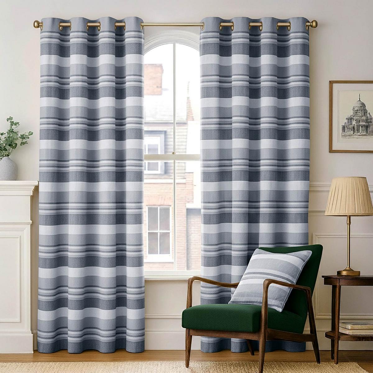 ÖSENVORHANG Morocco blickdicht 2er-Set, 167/182 cm - Hellgrau, Textil (167/182cm) - Homescapes