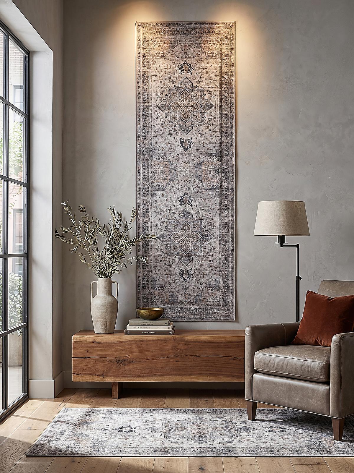 LÄUFER waschbar, mit Medaillon, VERNANTE in Beige-Grau, 80 x 250 cm - Beige, Textil (80/250cm) - KADIMA DESIGN