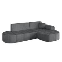 ECKSOFA Ottomane Rechts LIVO-L1 - 252x173x79,5 cm Dunkelgrau - Dunkelgrau, Holzwerkstoff/Textil (252/173cm) - ALTDECOR