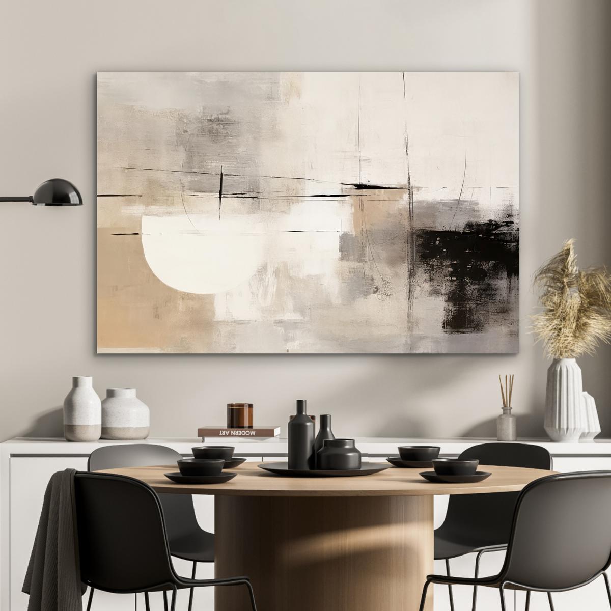 METALLBILD Abstrakt - Kunst - Grau Wanddeko 90x60 cm - Hellgrau, Metall (90/60cm) - MuchoWow