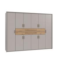 DREHTÜRENSCHRANK B273/H210/T58 cm Beige Grau, Kleiderschrank mit 2 großen Schubkästen & Griffen in Eiche Artisan Dekor / 22645 - Greige/Eiche Artisan, Holzwerkstoff/Kunststoff (273/210/58cm) - luma-home