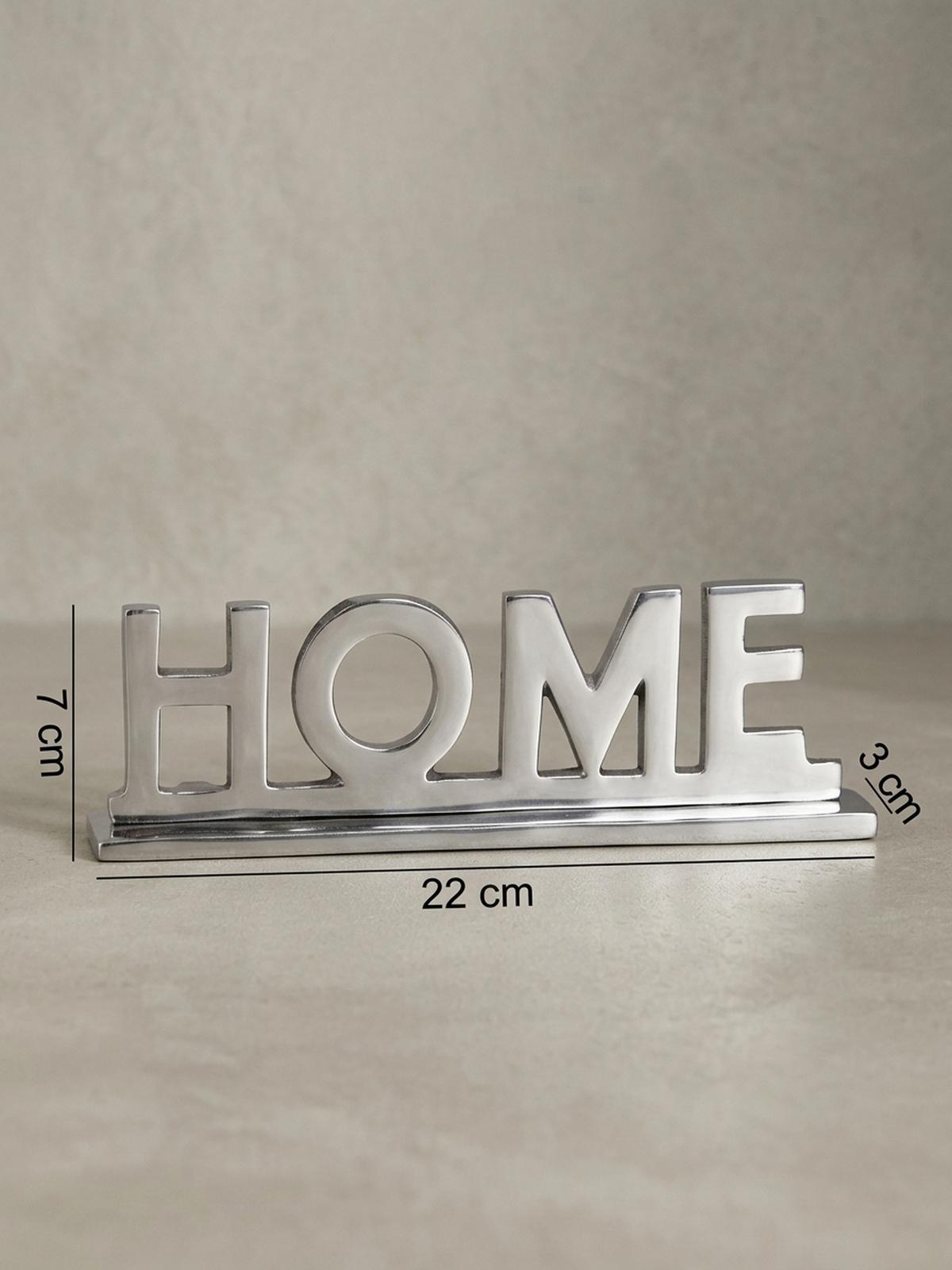 WOHNACCESSOIRE Schriftzug aus Aluminium, 22 cm Silberdeko für Tisch und Regal - Silberfarben, Metall (22/4/7cm) - KADIMA DESIGN