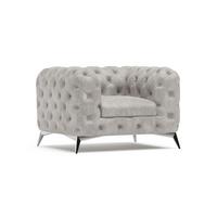 CHESTERFIELD-SESSEL Quantum Grau Samt - Silberfarben/Grau, Holz/Textil (125/75/100cm) - S-Style Möbel