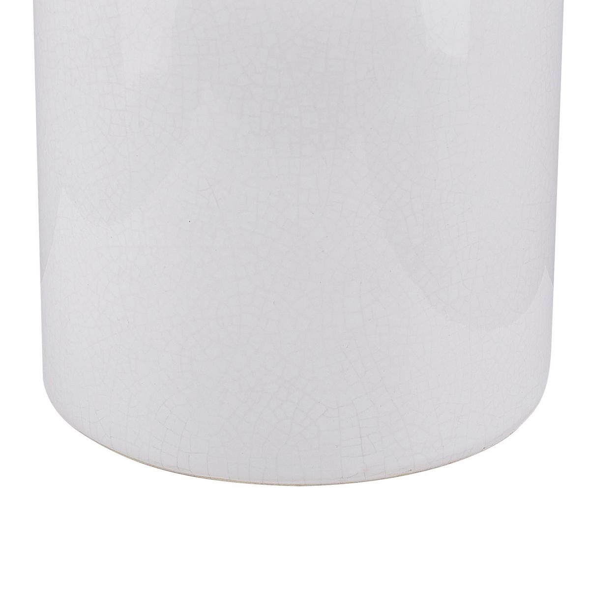 BLUMENVASE Steinzeug weiß Ankon - Weiß, Stein (25cm) - Beliani