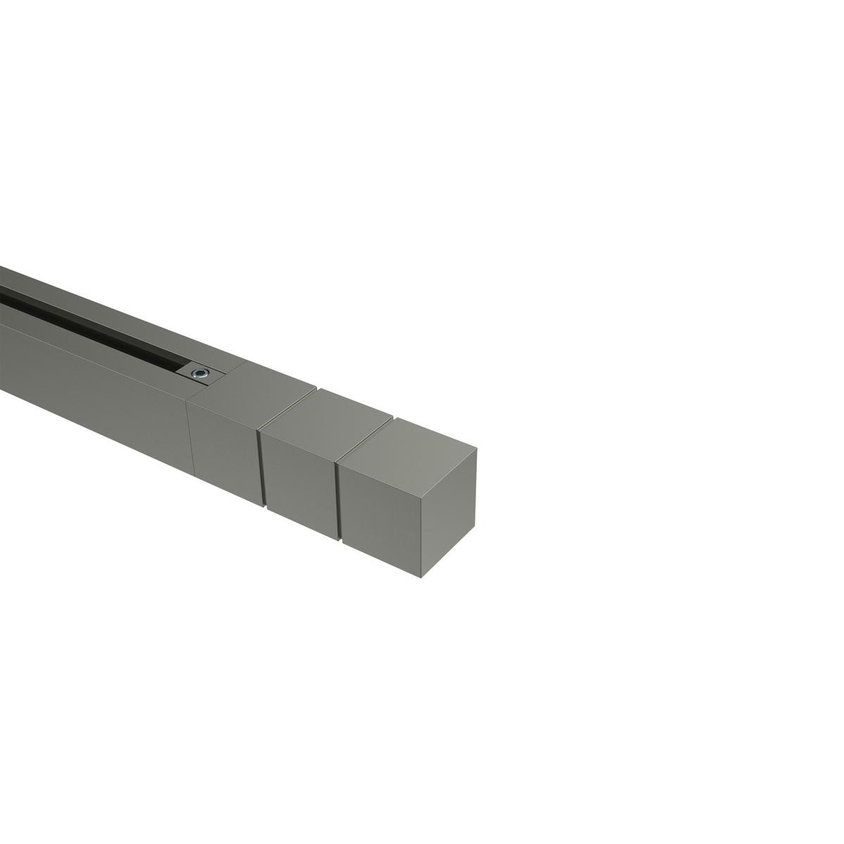 ENDSTÜCKE FÜR GARDINENSTANGEN 20x20 mm, Cubes Satin-Silber, Packung 2 Stück - Silberfarben, Metall (7/2/2cm) - INTERDECO