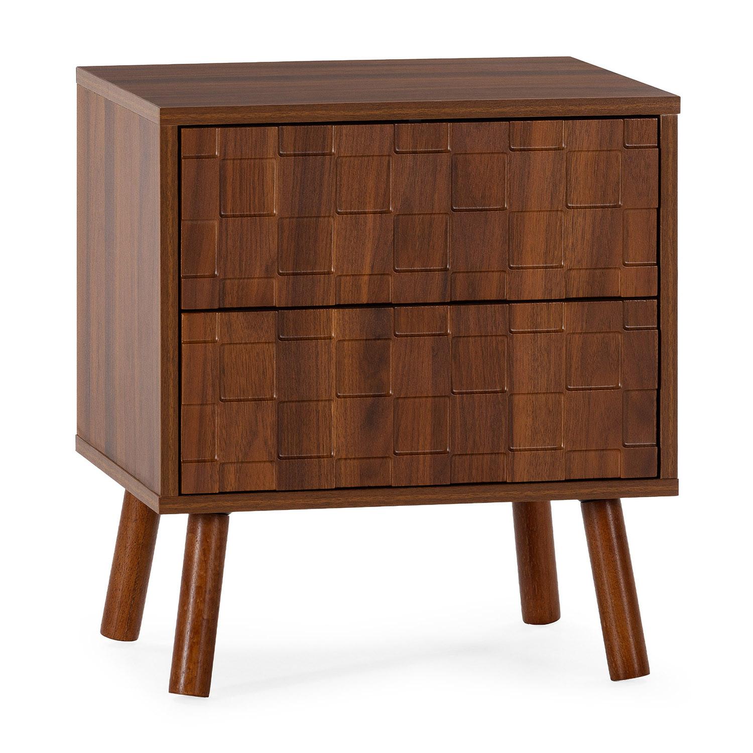 NACHTTISCH Canadá 2 Schubladen Walnuss-Optik - Walnussfarben, Holzwerkstoff (45/50/35cm) - VS Venta-stock
