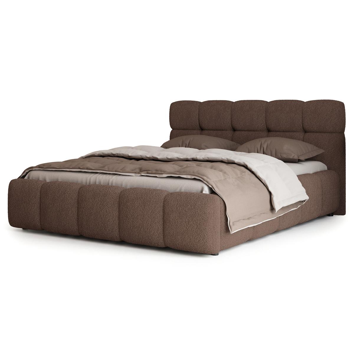 POLSTERBETT FARU Q 160x200 cm mit Bettkästen - Braun - Braun, Holz (160/200cm) - MASSENO