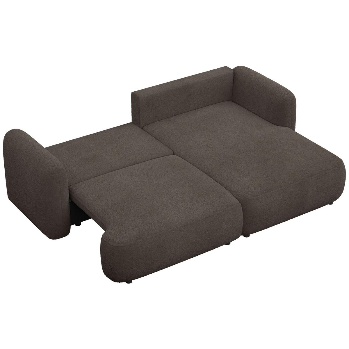 ECKSOFA Tvoya Braun Bouclé - Schwarz/Braun, Kunststoff/Textil (175/267cm) - Selsey