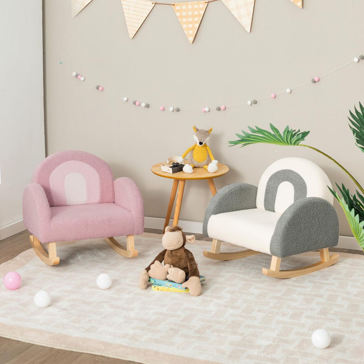 KINDERSOFA 51cm Grau - Grau, Holz (51/51/50cm) - COSTWAY