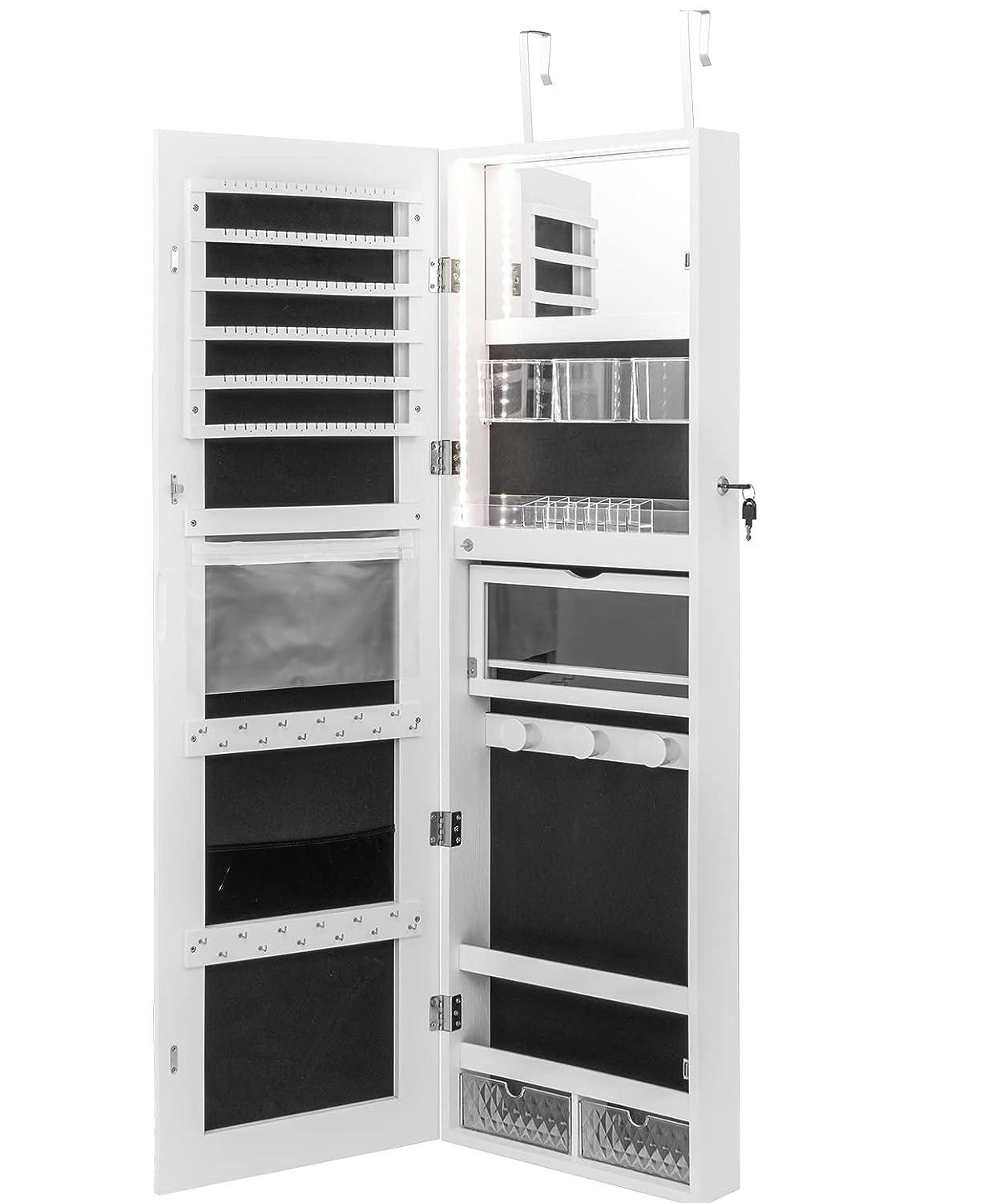 SCHMUCKSCHRANK Weiß - Weiß, Holz (37/140/10cm) - COSTWAY