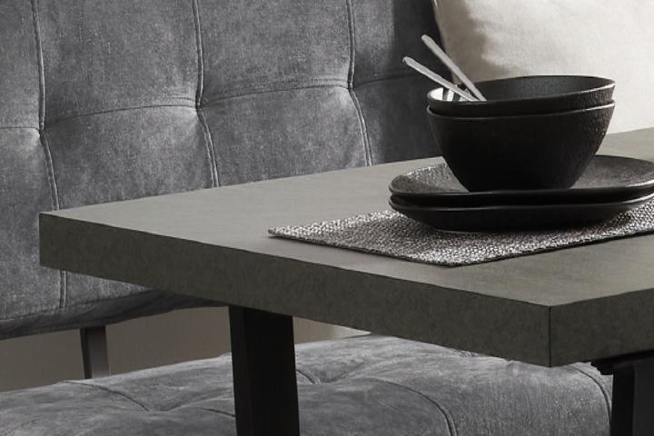 Ausziehtisch Dunkelgrau rechteckig Butterfly-Auszug manuell