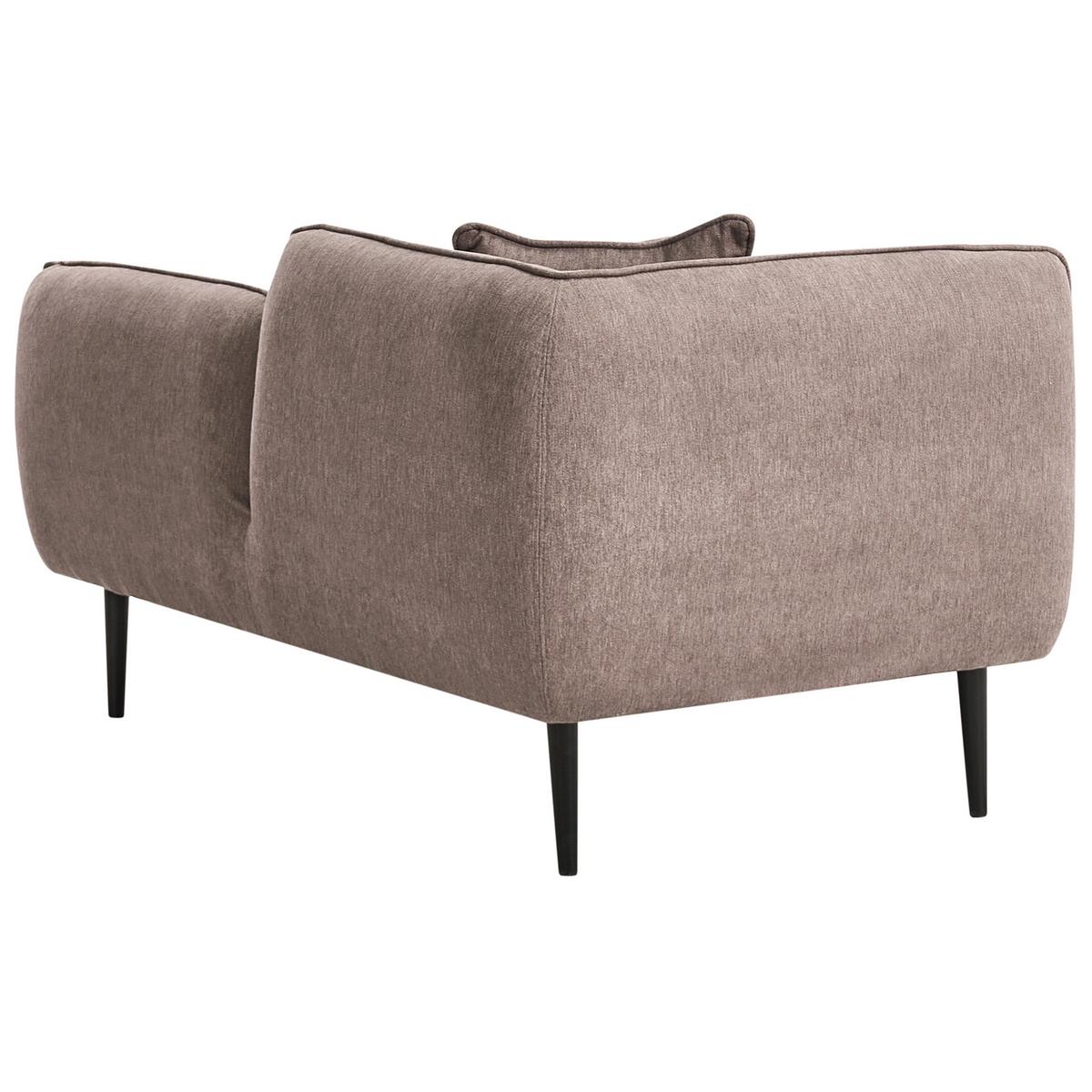 CHAISELONGUE-LINKSSEITIGE Stoff Hellbraun Chevannes - Hellbraun/Schwarz, Textil (138/74/77cm) - Beliani