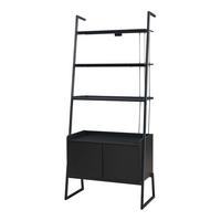 LEITERREGAL Storfjord - Schwarz, Holzwerkstoff/Metall (80/183.5/40cm) - [en.casa]
