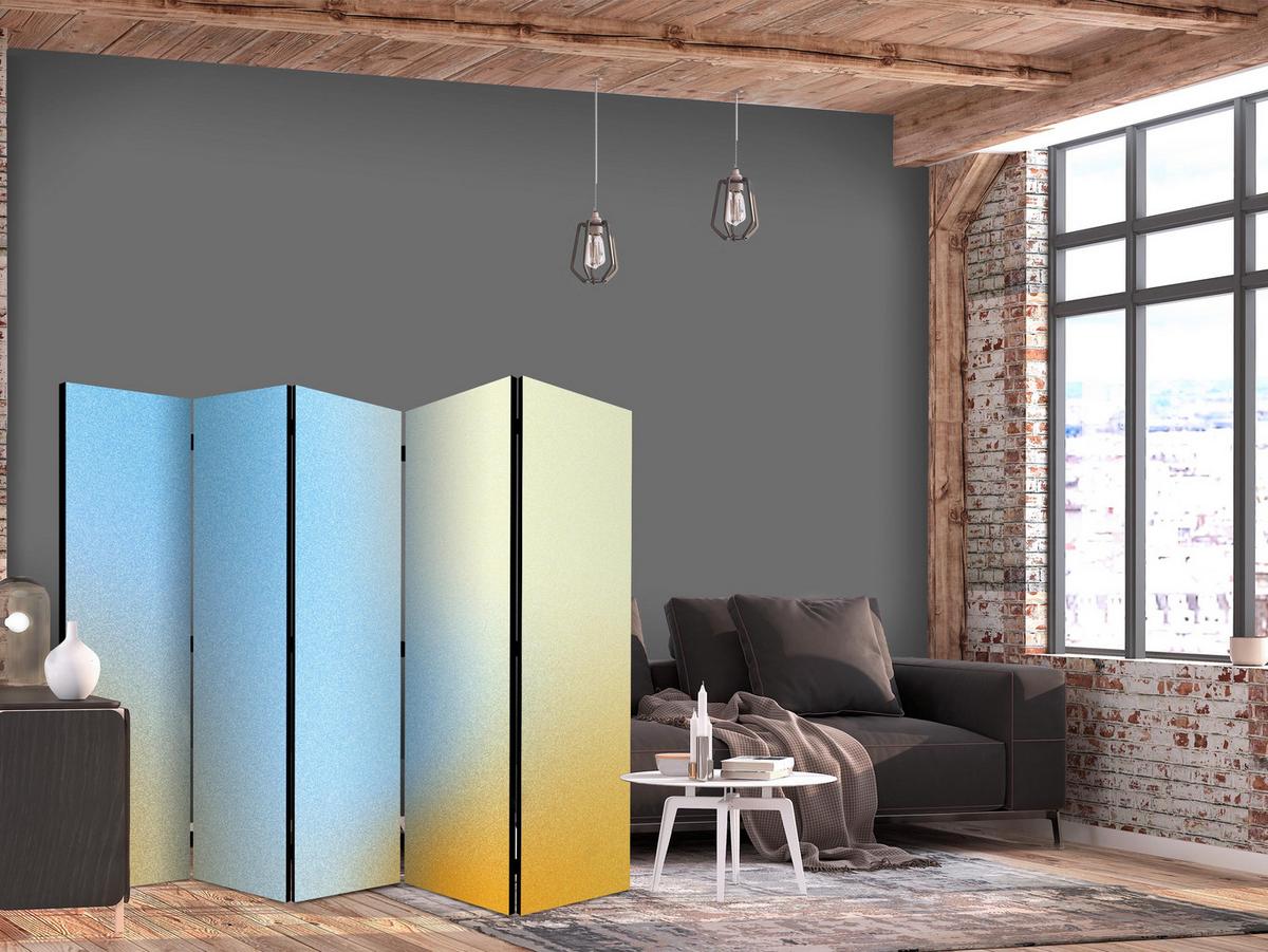 PARAVENT Beidseitig Bedruckter 5-tlg 225x172 cm Energetischer Farbverlauf - Multicolor, Holz/Textil (225/172/3cm) - Muralo