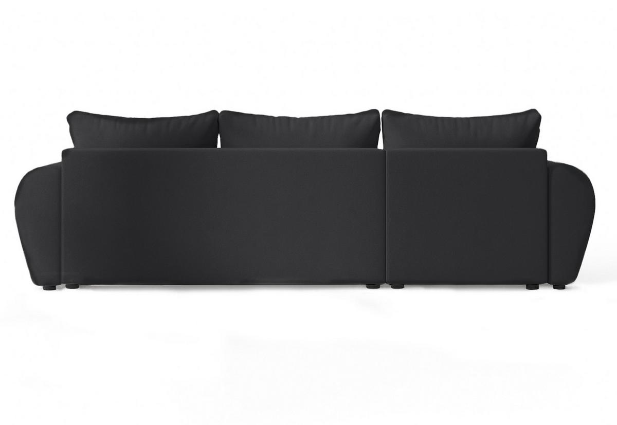 ECKSOFA L Form Malatya Schwarz 246/145/80 cm stilvolle mit Schlaffunktion L - Schwarz, Kunststoff/Textil (145/246cm) - AX Living