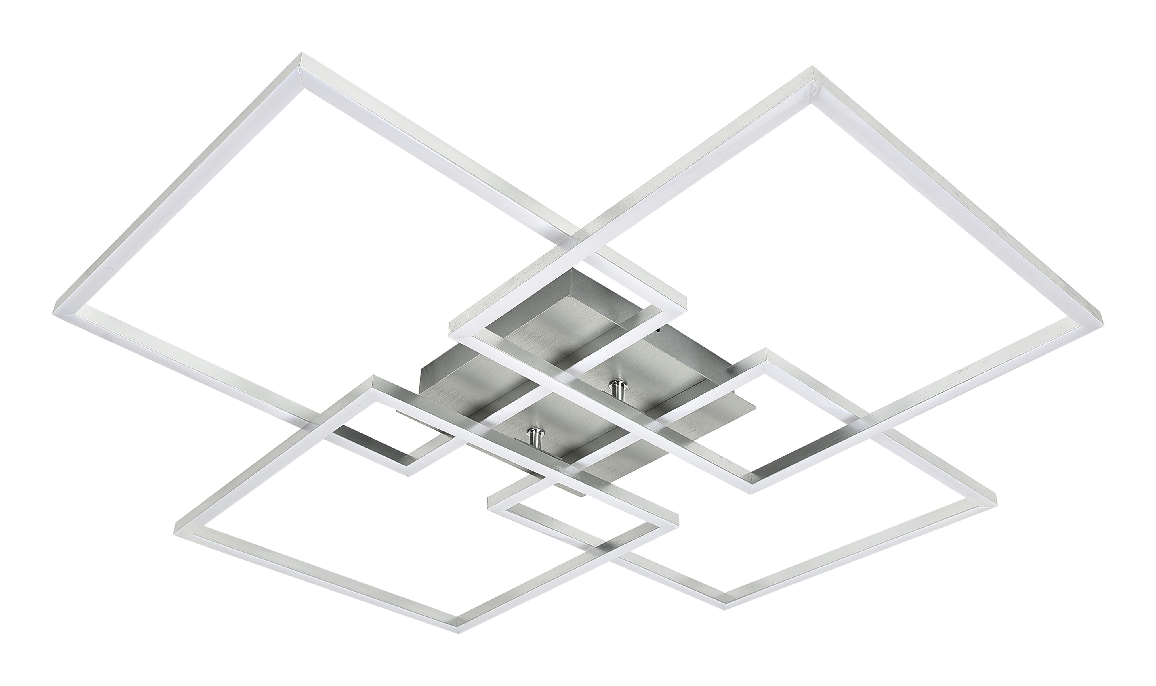 LED-DECKENLEUCHTE Marable 72.4/72.4/7.3 cm - Silberfarben, Metall (72.4/72.4/7.3cm) - Nettlife